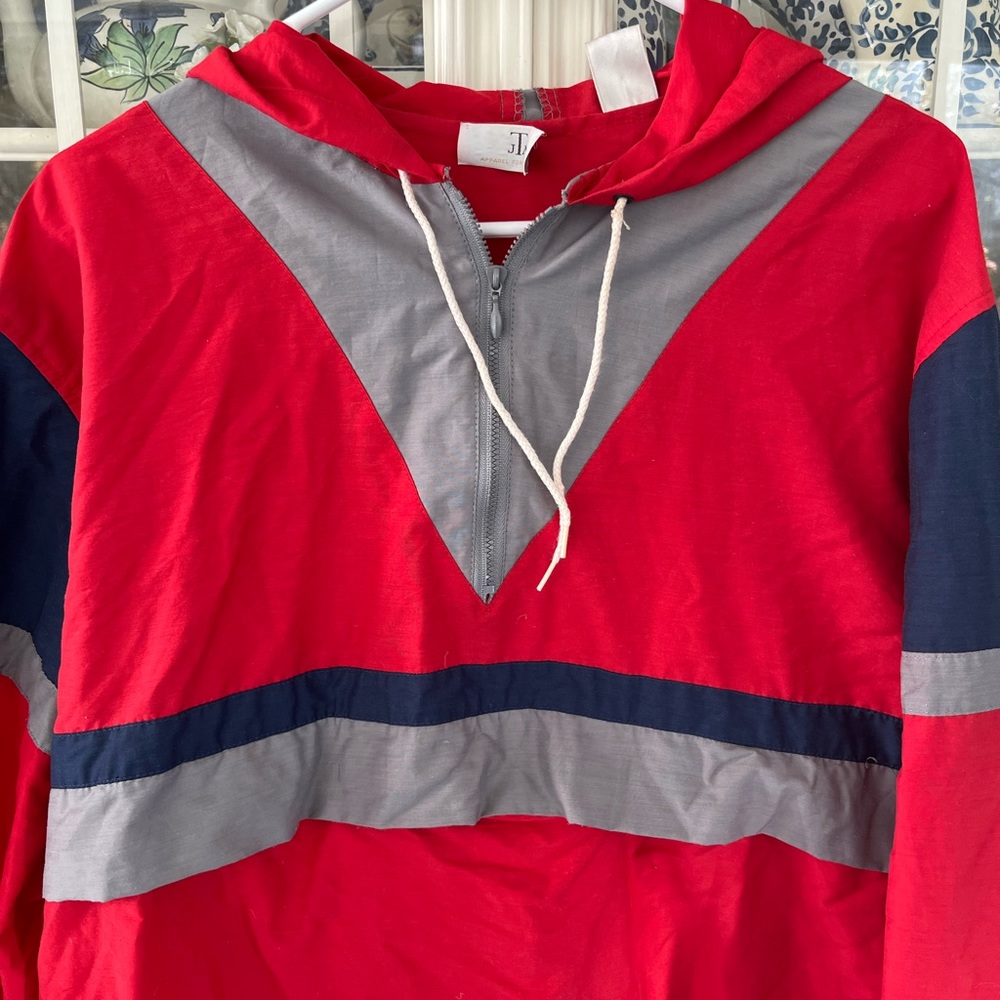 Mens hooded pullover half zip windbreaker - Picture 1 of 16